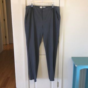 Gray stretchy work pants. Straight leg.